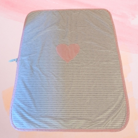 Baby Blanket Plush Heart Pink Sherpa T17 Just Born - Picture 6 of 6